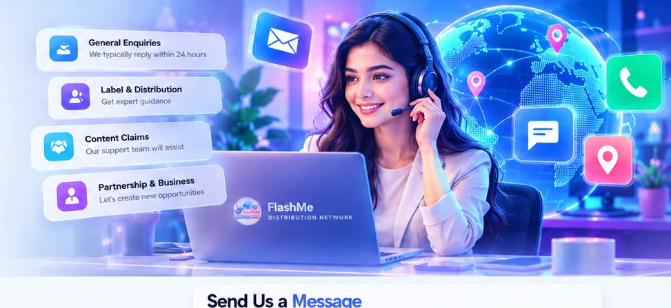 FlashMe support specialist and global contact support visual
